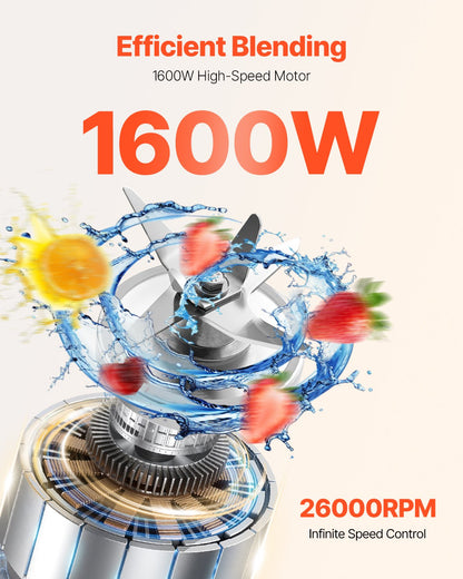 Blender for Smoothies, 85 oz 1600W, Professional Blender with Powerful Motor, Multi-Functional Food Processing Blender for Smoothie/Milkshake/Juice, Fits for Kitchen