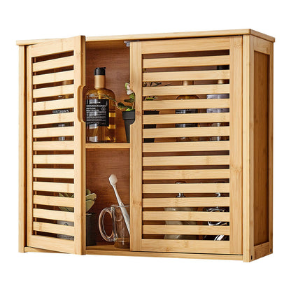 Badezimmer-Wandschrank mit 2 Türen und verstellbarem Einlegeboden in 3 Höhenstufen, Wandmontierter Medizinschrank über der Toilette, Hängeorganizer mit Regalen für Waschküche, Küche und WC