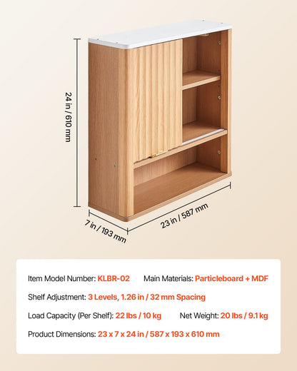 Bathroom Wall Cabinet, with Door and Adjustable Shelf, Over the Toilet Storage Medicine Cabinet Wall Mounted, Hanging Organizer with Shelves and Open Partition for Laundry Room Kitchen Restroom