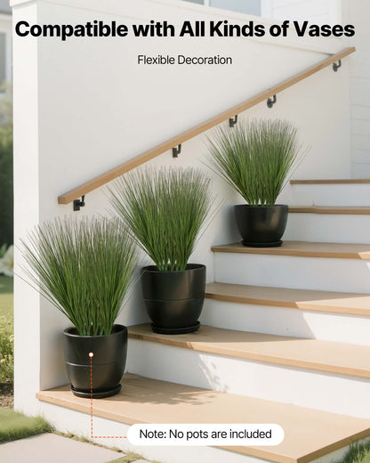 Künstliches Gras, 686 mm, künstliches Zwiebelgras, künstliches Grün, Sträucher, Premium-PVC für drinnen und draußen, Haus, Garten, Büro, Zimmerdekoration, Einweihungsgeschenk, 8er-Packung, Grün