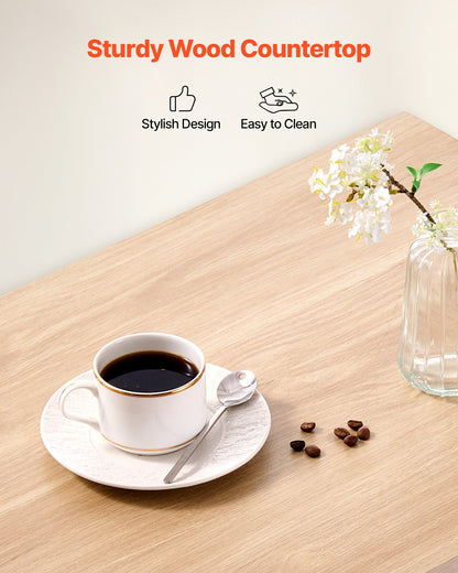 Küchenwagen mit einer Schranktür, fahrbarer Wagen mit Schublade, Handtuchhalter, Haken, tragbarer Tisch auf Drehrollen, kleine Kaffeeinsel mit Mikrowellenständer für Esszimmer, 45 x 59 cm, Weiß