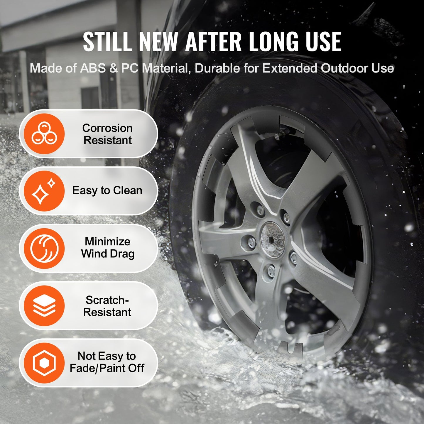 Radkappen, 20 Zoll, passend für Ford Model Y, mit Schnappverschluss, Schutzband und Ventilbohrung, aus ABS und Polycarbonat mit verbesserter Schnalle, hohe Stabilität und geringerer Luftwiderstand, für alle Wetterbedingungen geeignet