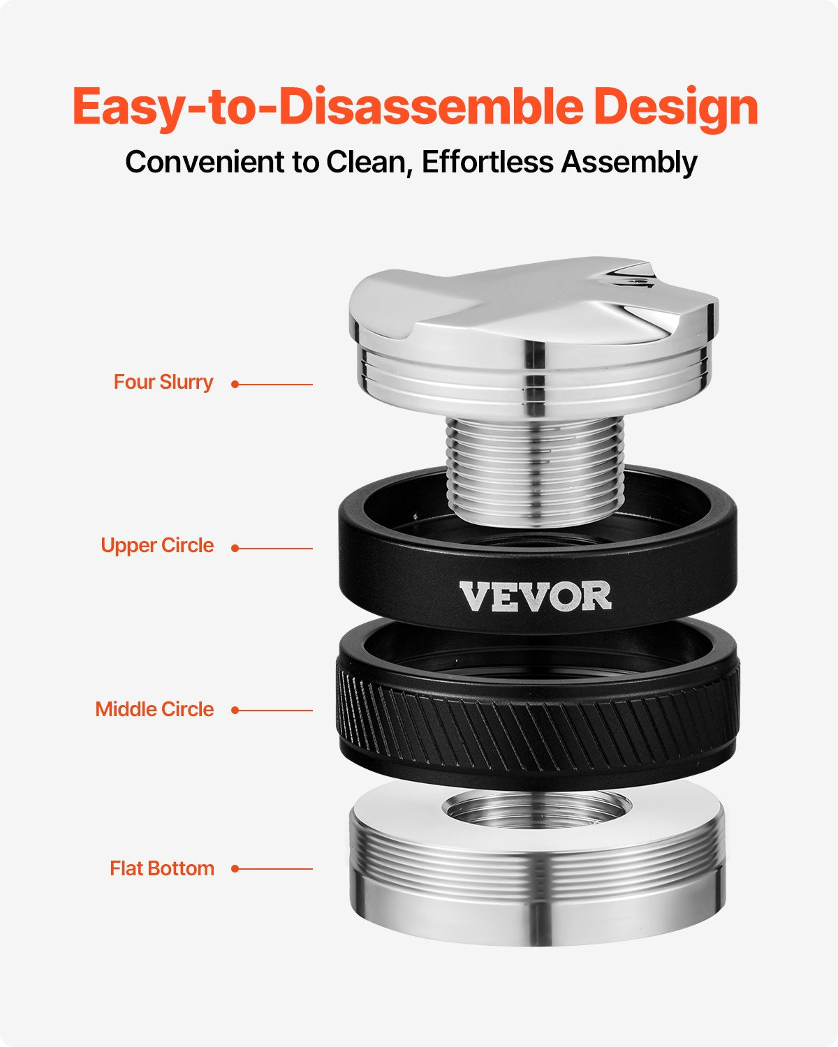 Coffee Distributor 51mm, 2-in-1 Adjustable Espresso Distributor with Fan-Shaped Base, Coffee Distributor 304 Stainless Steel with Easy-to-Disassemble Design