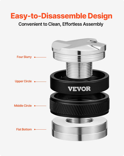 Coffee Distributor 53mm, 2-in-1 Adjustable Espresso Distributor with Fan-Shaped Base, Coffee Distributor 304 Stainless Steel with Easy-to-Disassemble Design