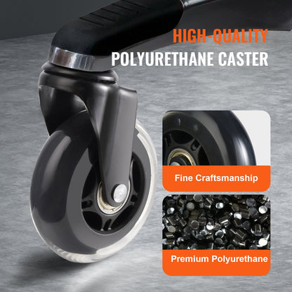 Bürostuhlrollen, 5er-Set, 7,6 cm Lenkrollen als Ersatz für Hartholzböden und Teppichböden, robuste Computer- und Gaming-Schreibtischrollen mit 59,0 kg Tragkraft, universell passend für die meisten Stühle