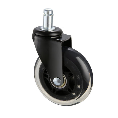 Bürostuhlrollen, 5er-Set, 7,6 cm Lenkrollen als Ersatz für Hartholzböden und Teppichböden, robuste Computer- und Gaming-Schreibtischrollen mit 59,0 kg Tragkraft, universell passend für die meisten Stühle