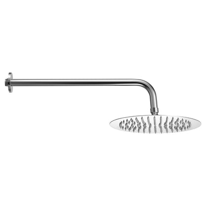 Shower Faucet Set, Rainfall Bathroom Shower System with 10-Inch (25.4cm) Round Rain Shower Head and Handheld Spray, Wall Mounted Bath Fixtures with Brass Valve and Trim Kit, Silver Chrome