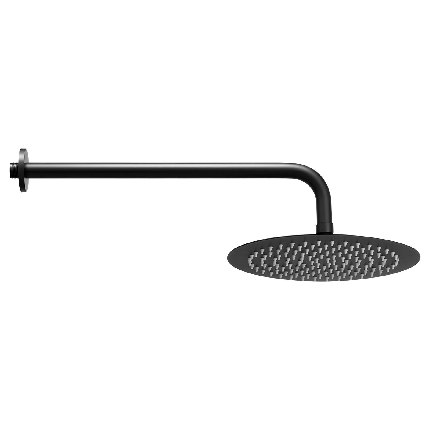 Shower Faucet Set, Rainfall Bathroom Shower System with 10-Inch (25.4cm) Round Rain Shower Head and Handheld Spray, Wall Mounted Bath Fixtures with Brass Valve and Trim Kit, Matte Black