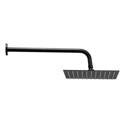 Shower Faucet Set, Rainfall Bathroom Shower System with 10-Inch (25.4cm) Square Rain Shower Head and Handheld Spray, Wall Mounted Bath Fixtures with Brass Valve and Trim Kit, Matte Black