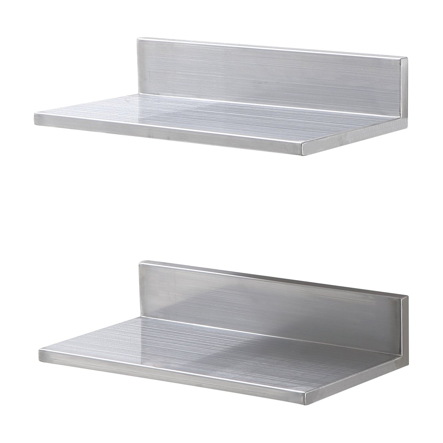 21.8 x 40.6 cm Stainless Steel Shelf, Wall Mounted Floating Shelving with Backsplash, 20 kg Load Capacity Commercial Shelves, Heavy Duty Storage Rack for Restaurant, Kitchen, Bar, Home, and Hotel
