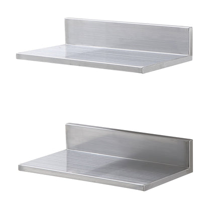 21.8 x 40.6 cm Stainless Steel Shelf, Wall Mounted Floating Shelving with Backsplash, 20 kg Load Capacity Commercial Shelves, Heavy Duty Storage Rack for Restaurant, Kitchen, Bar, Home, and Hotel