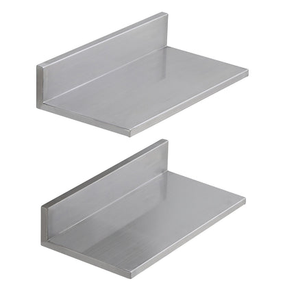 21.8 x 40.6 cm Stainless Steel Shelf, Wall Mounted Floating Shelving with Backsplash, 20 kg Load Capacity Commercial Shelves, Heavy Duty Storage Rack for Restaurant, Kitchen, Bar, Home, and Hotel