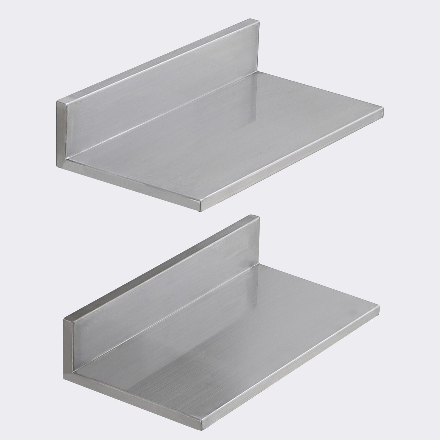 21.8 x 40.6 cm Stainless Steel Shelf, Wall Mounted Floating Shelving with Backsplash, 20 kg Load Capacity Commercial Shelves, Heavy Duty Storage Rack for Restaurant, Kitchen, Bar, Home, and Hotel