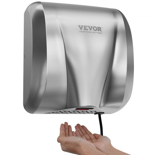 Heavy Duty Commercial Hand Dryer, 1800W Automatic High Speed Stainless Steel Warm Wind Hand Blower, 220V-240V Plug In/Hardwired Two Power Options, Compliant for Industry Business Restrooms