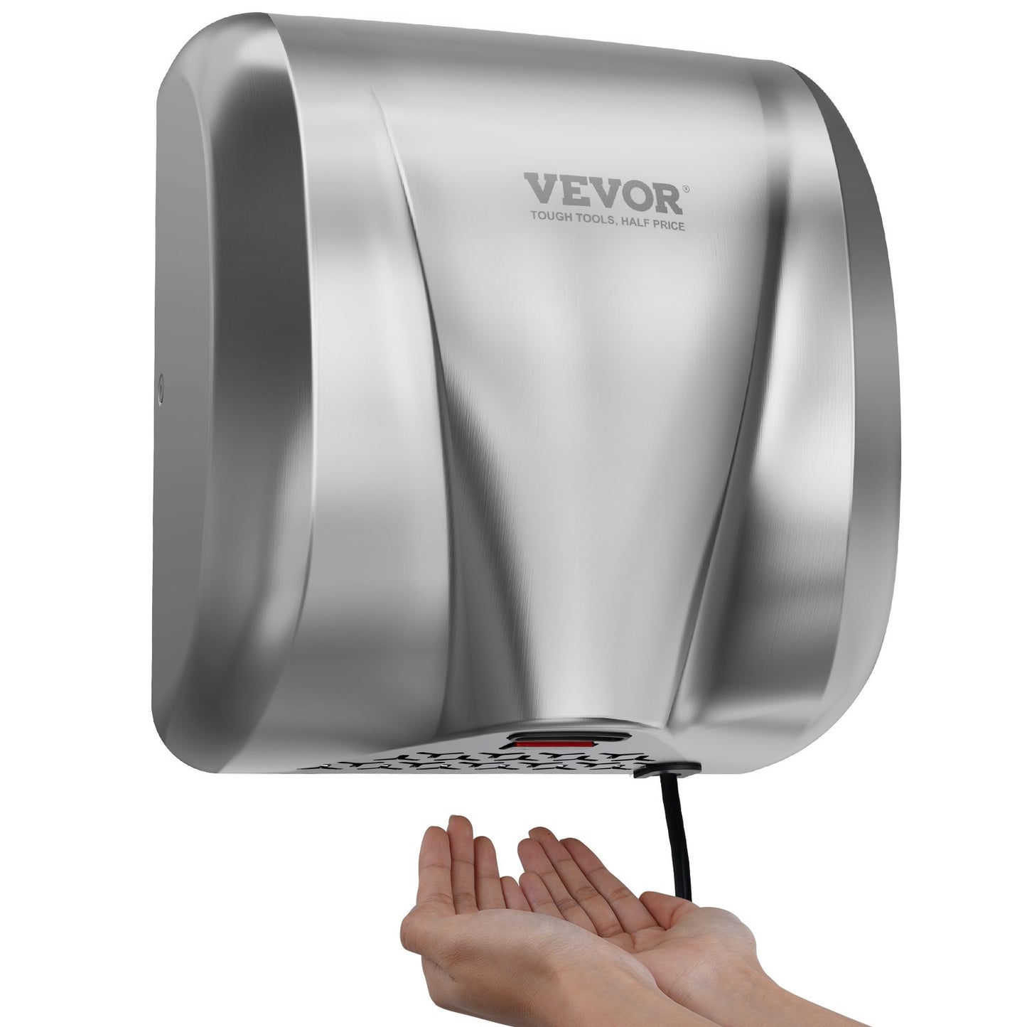 Heavy Duty Commercial Hand Dryer, 1800W Automatic High Speed Stainless Steel Warm Wind Hand Blower, 220V-240V Plug In/Hardwired Two Power Options, Compliant for Industry Business Restrooms