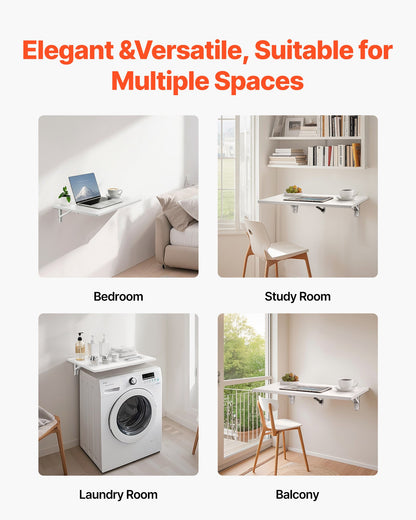 Wandmontierter, schwebender Klapptisch für Laptops, Homeoffice, 60 x 40 cm