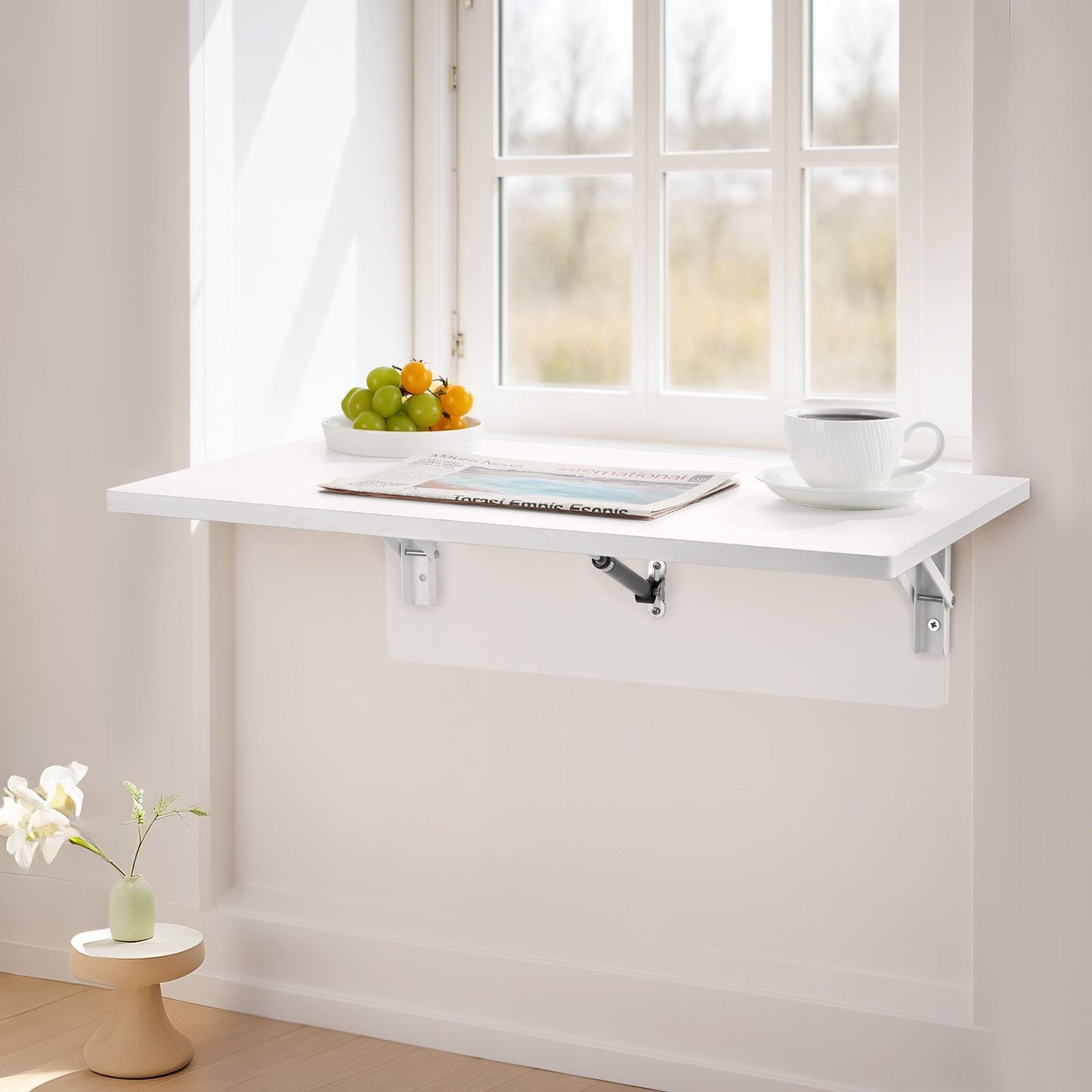 Wandmontierter, schwebender Klapptisch für Laptops, Homeoffice, 60 x 40 cm