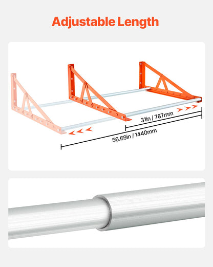 Wall Mounted Tire Rack, 31" - 56" Adjustable Tire Rack, Q235 Heavy-Duty Steel Tire Storage Rack for R14-R20 inch Standard Tires, Max 400lbs Load Capacity, Ideal for Garage Workshop Repair Shop
