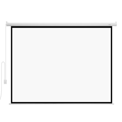 Motorized Projector Screen, 3048 mm 4:3 1080 HD Electric Projector Screen, Wall Mounted Projection Dispaly Projector with Remote Control, Automatic Movie Screen for Family Home Office Theater