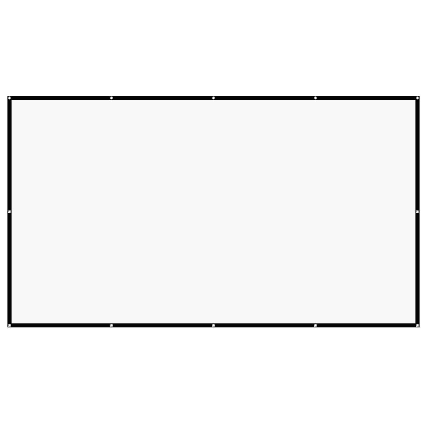 Projector Screen, 3810 mm 16:9 4K 1080 HD Projection Screen, Wall Mounted Projection Dispaly Projector with 12 Hooks and Double-Sided Tapes, Portable Moive Canvas for Family Home Office Theater