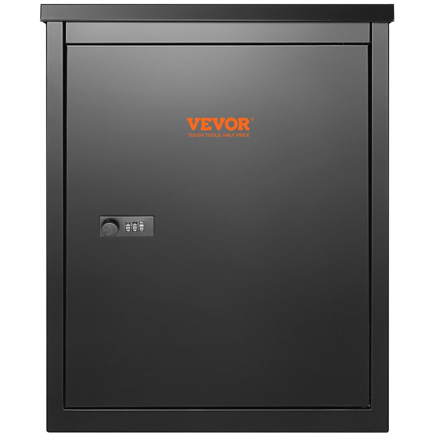 Paketbriefkasten für den Außenbereich, 39,1 x 26,9 x 52,1 cm, verzinkter Stahl, Wandmontage, mit Zahlenschloss, Diebstahlsicherung, IPX3 wasserdicht, abschließbar, großer Briefkasten für Veranda und Bordsteinkante