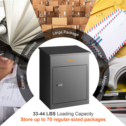 Briefkästen für den Außenbereich, 44 x 35 x 58 cm, verzinkter Stahl, Paketzustellboxen für den Außenbereich mit Zahlenschloss, Diebstahlsicherung, wasserdicht (IPX3) für Pakete zur Verwendung auf der Veranda oder am Straßenrand
