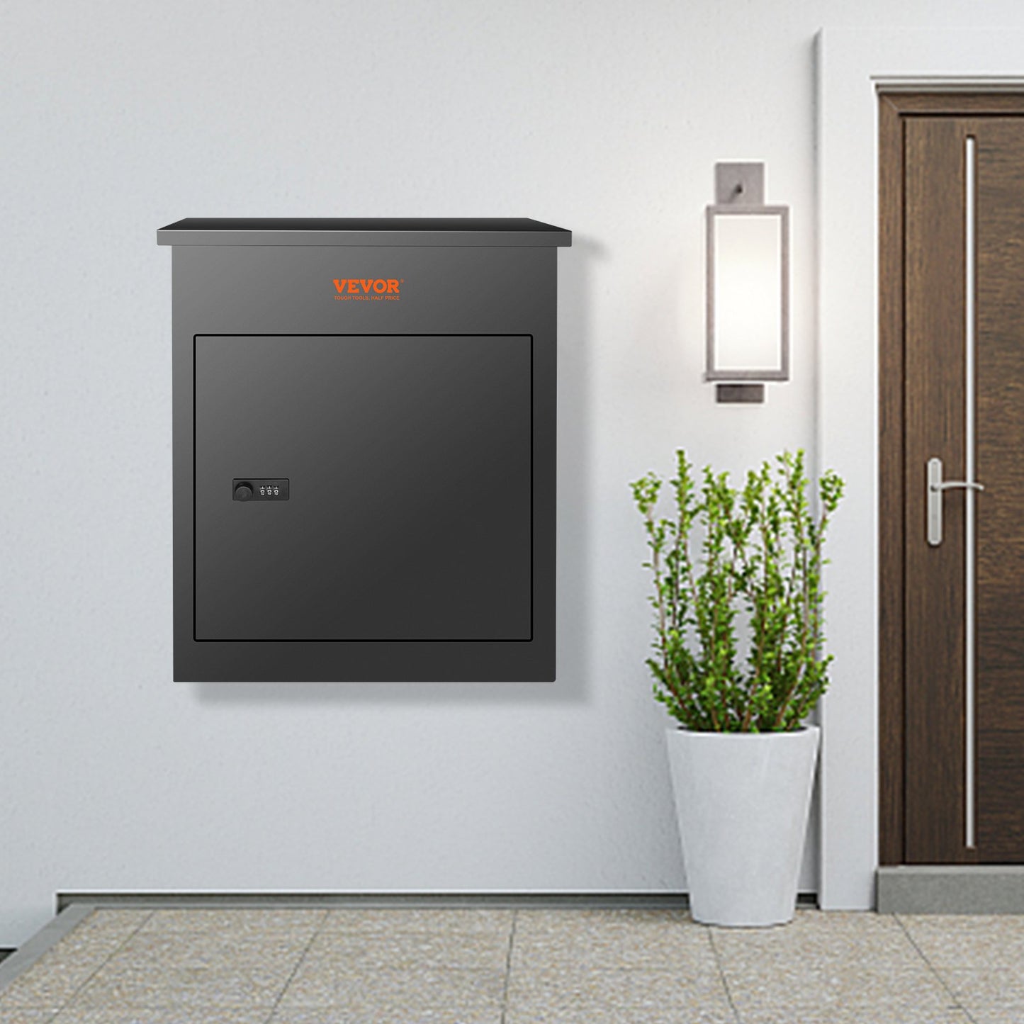 Briefkästen für den Außenbereich, 44 x 35 x 58 cm, verzinkter Stahl, Paketzustellboxen für den Außenbereich mit Zahlenschloss, Diebstahlsicherung, wasserdicht (IPX3) für Pakete zur Verwendung auf der Veranda oder am Straßenrand