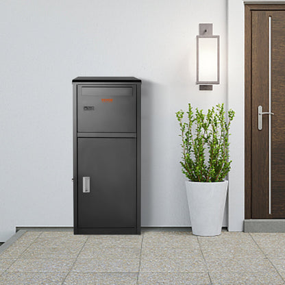 Package Delivery Boxes for Outside 41.1x40.1x111.8 cm, Galvanized Steel Package Delivery Box with Coded Lock, Removable Anti-theft Baffle, IPX3 Waterproof Parcel Drop Box for Outside, Porch