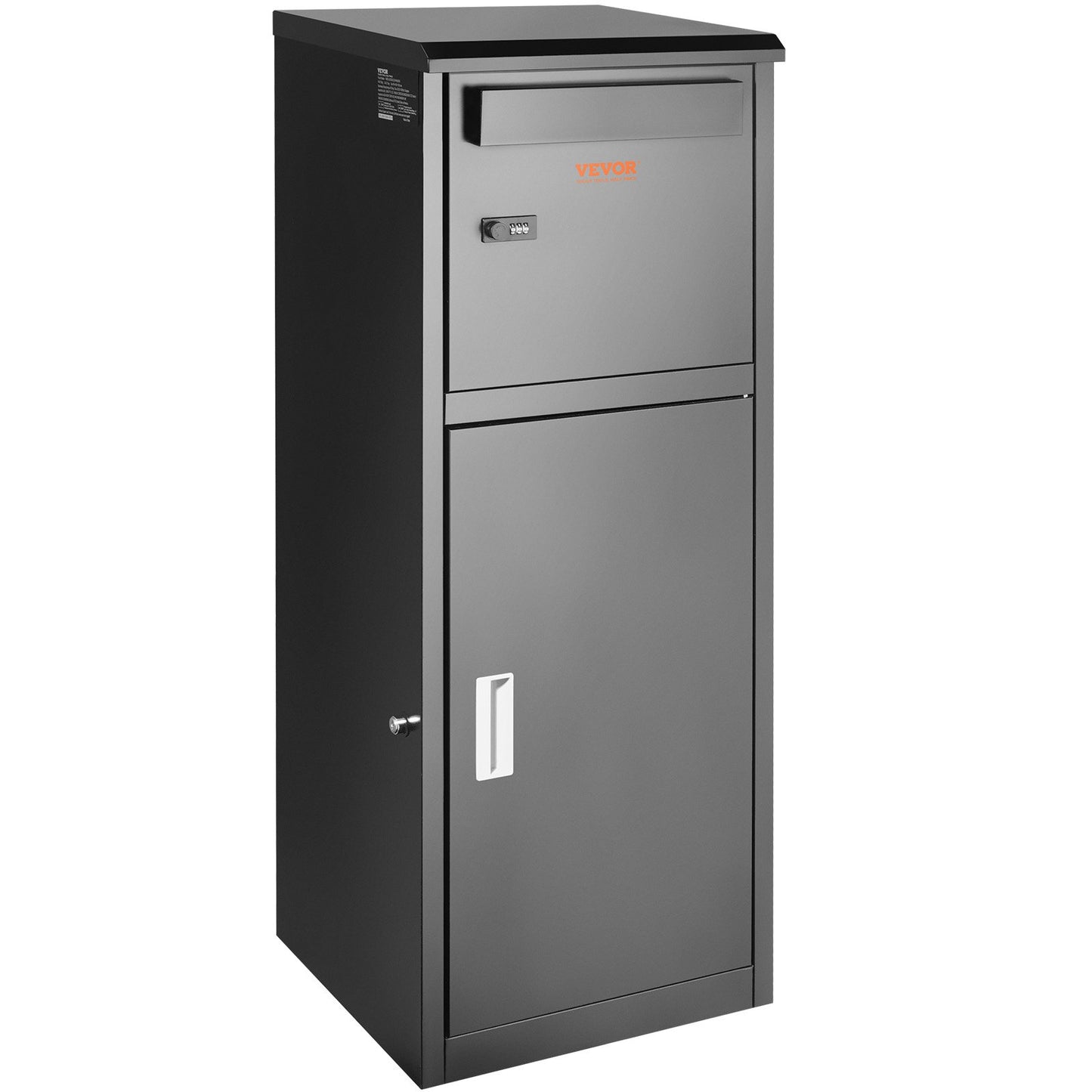 Package Delivery Boxes for Outside 41.1x40.1x111.8 cm, Galvanized Steel Package Delivery Box with Coded Lock, Removable Anti-theft Baffle, IPX3 Waterproof Parcel Drop Box for Outside, Porch