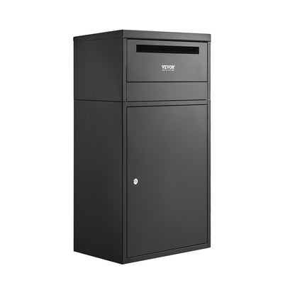 Package Delivery Boxes for Outside, 35.8 in Mailbox for Parcel with Lock, Galvanized Steel Package Drop Box with Anti-Theft Design, Weather-Resistant Package Mailbox for Home and Office, Black