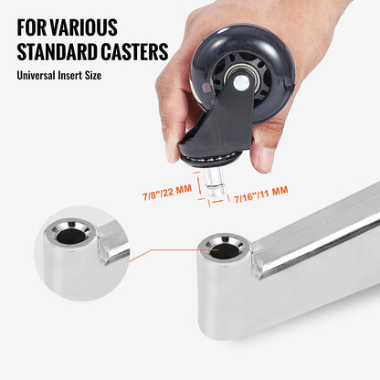 Office Chair Base Replacement, 28", 2500 lbs Static Load Capacity, Heavy Duty Universal Computer Desk Chair Stool Base Part with Reinforced Metal Legs, Desk Chair Base Replacement Parts, Silver