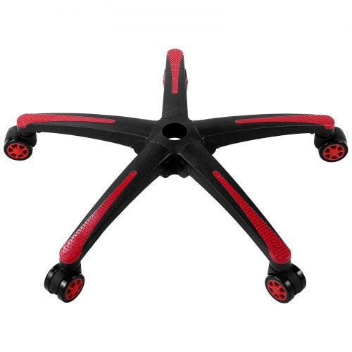 Ersatz-Bürostuhlgestell, 71 cm (28 Zoll), 1134 kg (2500 lbs) statische Belastbarkeit, robustes universelles Computer-Schreibtischstuhlgestell mit 5 Rollen und verstärkten Beinen, Schwarz + Rot