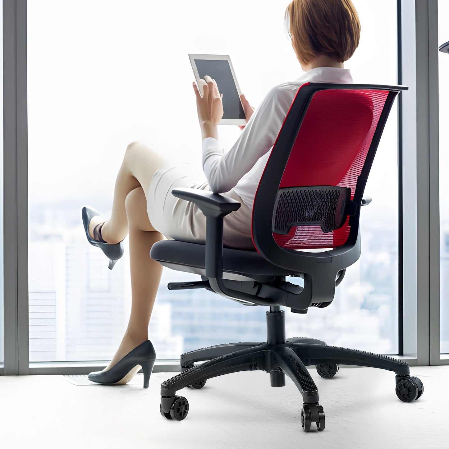 Office Chair Base Replacement, 28", 2500 lbs Static Load Capacity, Heavy Duty Universal Computer Desk Chair Stool Base Part with 5 Casters and Reinforced Legs, Desk Chair Base Replacement, Black