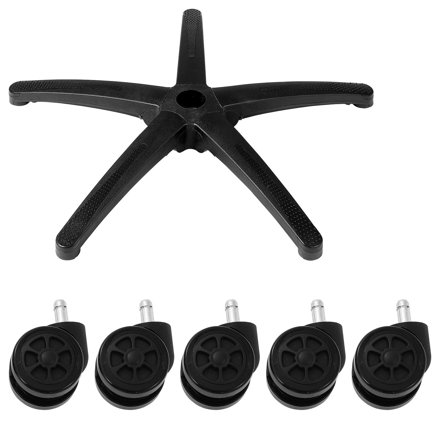 Office Chair Base Replacement, 28", 2500 lbs Static Load Capacity, Heavy Duty Universal Computer Desk Chair Stool Base Part with 5 Casters and Reinforced Legs, Desk Chair Base Replacement, Black