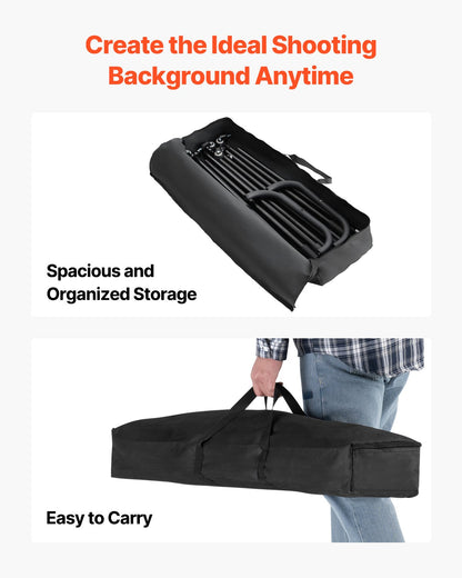 Backdrop Stand, 7 x 10 ft Adjustable Photo Backdrop Stand Kit, Portable Background Backdrop Stand with Casters, Heavy Duty Movable Projector Screen Stand, for Wedding, Photo Studio and Party