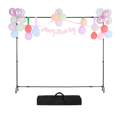 Backdrop Stand, 7 x 10 ft Adjustable Photo Backdrop Stand Kit, Portable Background Backdrop Stand with Casters, Heavy Duty Movable Projector Screen Stand, for Wedding, Photo Studio and Party