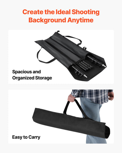 Backdrop Stand, 10 x 10 ft Adjustable Photo Backdrop Stand Kit, Portable Background Backdrop Stand with 4 Crossbars, Heavy Duty Projector Screen Stand, for Wedding, Photo Video Studio & Party