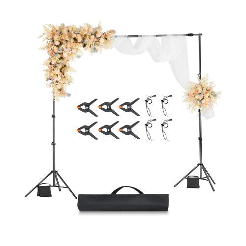 Backdrop Stand, 8.5 x 10 ft Adjustable Photo Backdrop Stand Kit, Portable Background Backdrop Stand with 2 Tripods, Heavy Duty Projector Screen Stand, for Wedding, Photo Video Studio & Party