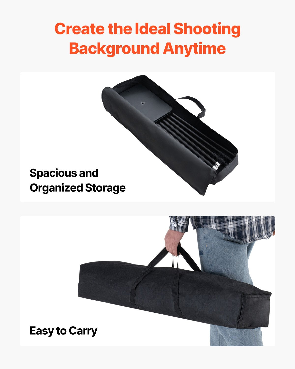 Hintergrundständer, 2,6 x 3 m (8,5 x 10 Fuß), verstellbarer Fotohintergrundständer, tragbarer Hintergrundständer mit 7 Querstangen, robuster Projektionsleinwandständer, für Hochzeiten, Foto- und Videostudios sowie Partys