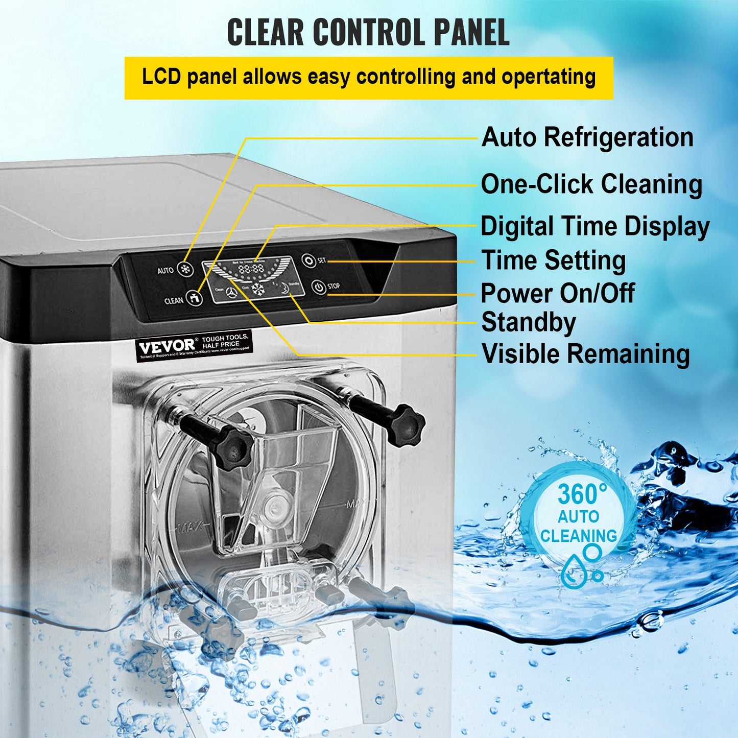Gewerbliche Eismaschine für Harteis, 3,5–4,4 britische Gallonen/Stunde, Edelstahl