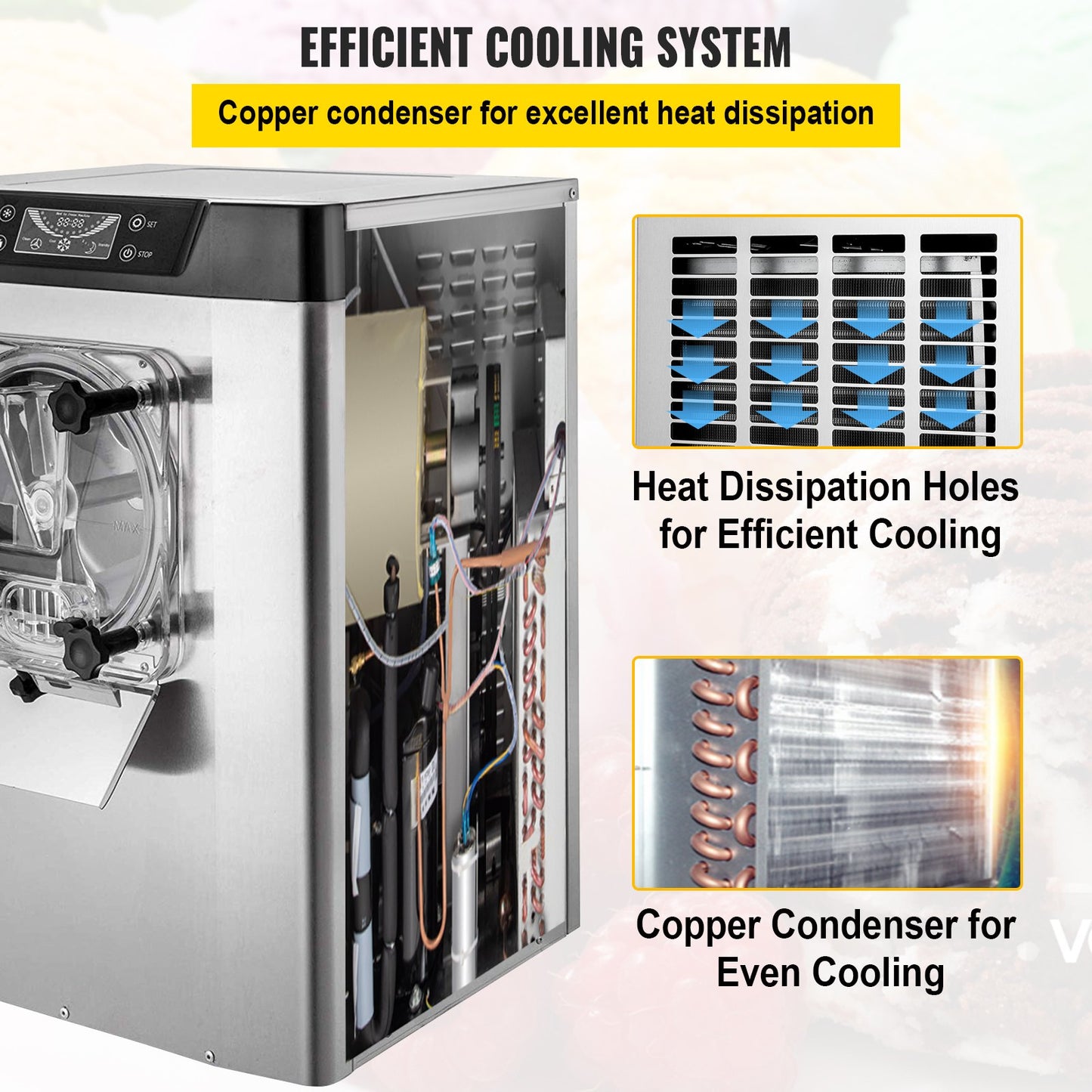Gewerbliche Eismaschine für Harteis, 3,5–4,4 britische Gallonen/Stunde, Edelstahl