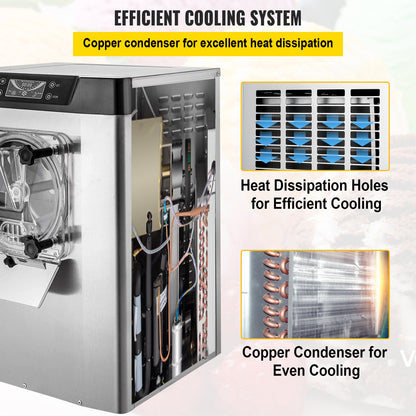 Gewerbliche Eismaschine für Harteis, 3,5–4,4 britische Gallonen/Stunde, Edelstahl