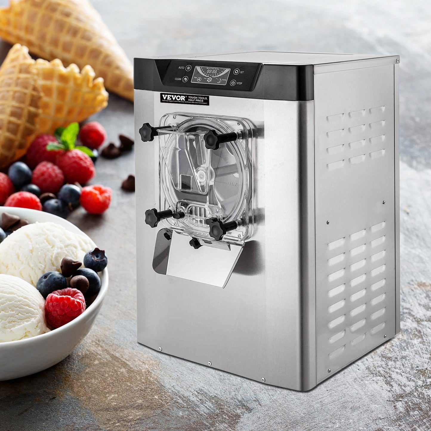 Gewerbliche Eismaschine für Harteis, 3,5–4,4 britische Gallonen/Stunde, Edelstahl