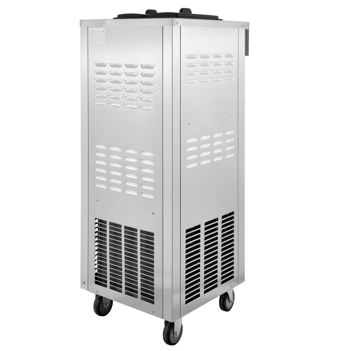 Gewerbliche, vertikale Softeismaschine mit 2200 W Leistung, 5,3 bis 7,4 Gallonen pro Stunde, geeignet für Restaurants, Bars, Cafés und Bäckereien.