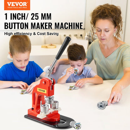 Buttonmaschine, 25-mm-Stanzpresse, Bastelset für Kinder, Anstecknadel-Set mit 500 Buttonteilen, Kreisschneider und Zauberbuch