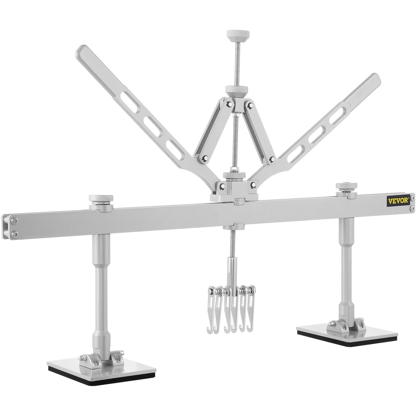 Ausbeulhebel-Set für Aluminium und Stahl, mit 6 Klauenhaken, 75 cm langer Ausbeulhebel zur Reparatur von Karosseriedellen