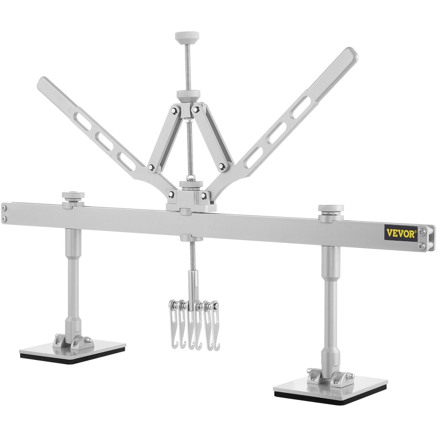 Ausbeulhebel-Set für Aluminium und Stahl, mit 6 Klauenhaken, 75 cm langer Ausbeulhebel zur Reparatur von Karosseriedellen