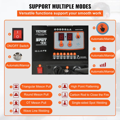 Bolzenschweiß-Ausbeulset, Punktschweißgerät mit Gleithammer-Ausbeulwerkzeug, professionelles Ausbeulset für die Karosseriereparatur