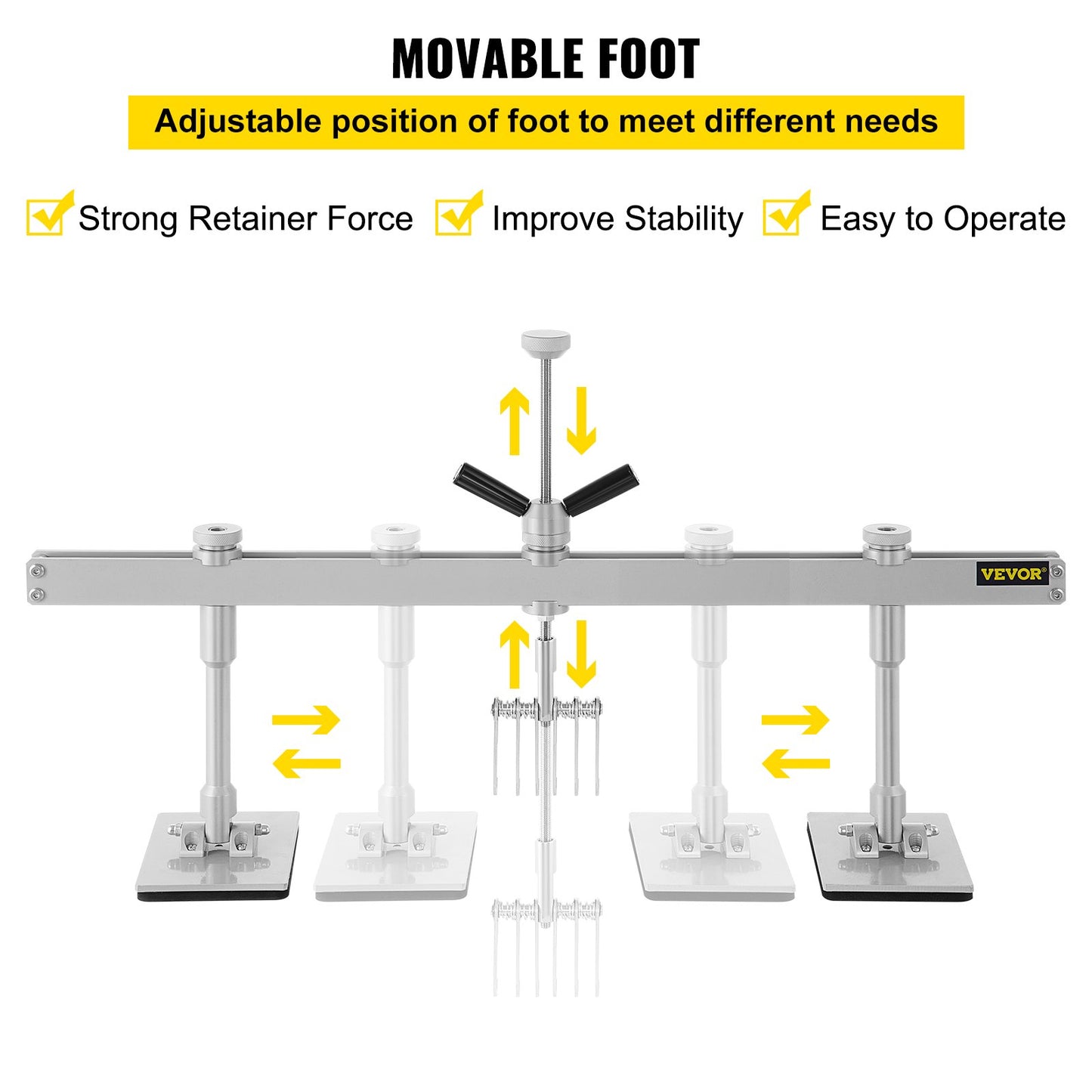 Ausbeulset für Autos, 85 cm Ausbeulhebel mit 6 Klauenhaken, lackschadenfreies Ausbeulset für die Reparatur von Dellen, Türdellen und Hagelschäden an der Karosserie.