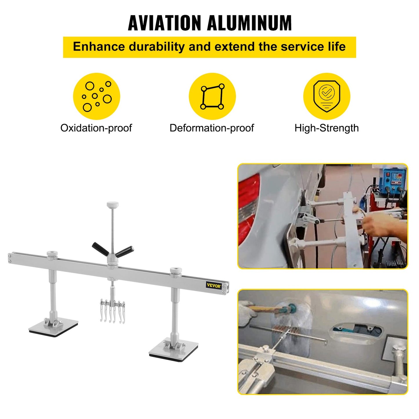 Ausbeulset für Autos, 85 cm Ausbeulhebel mit 6 Klauenhaken, lackschadenfreies Ausbeulset für die Reparatur von Dellen, Türdellen und Hagelschäden an der Karosserie.
